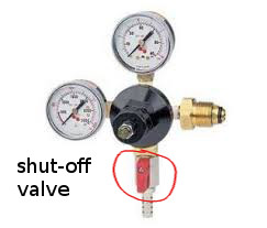 regulator shut off valve for troubleshooting beer dispensing issues